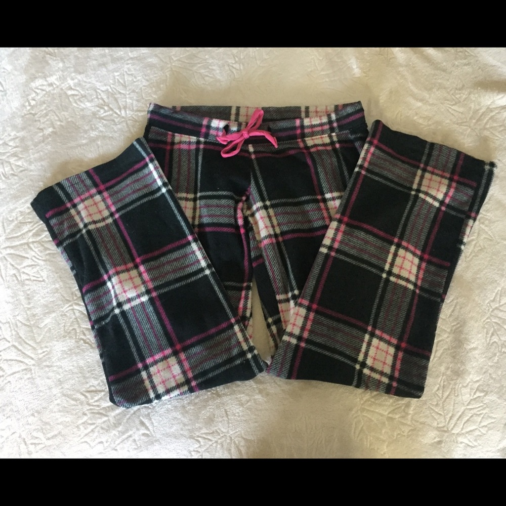 Pink black white pajama pants